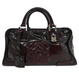 Loewe Bordeaux Patent Leather Amazona 28 Handbag